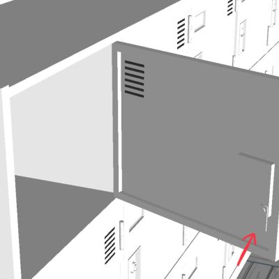 plano 3d de casillero metálico